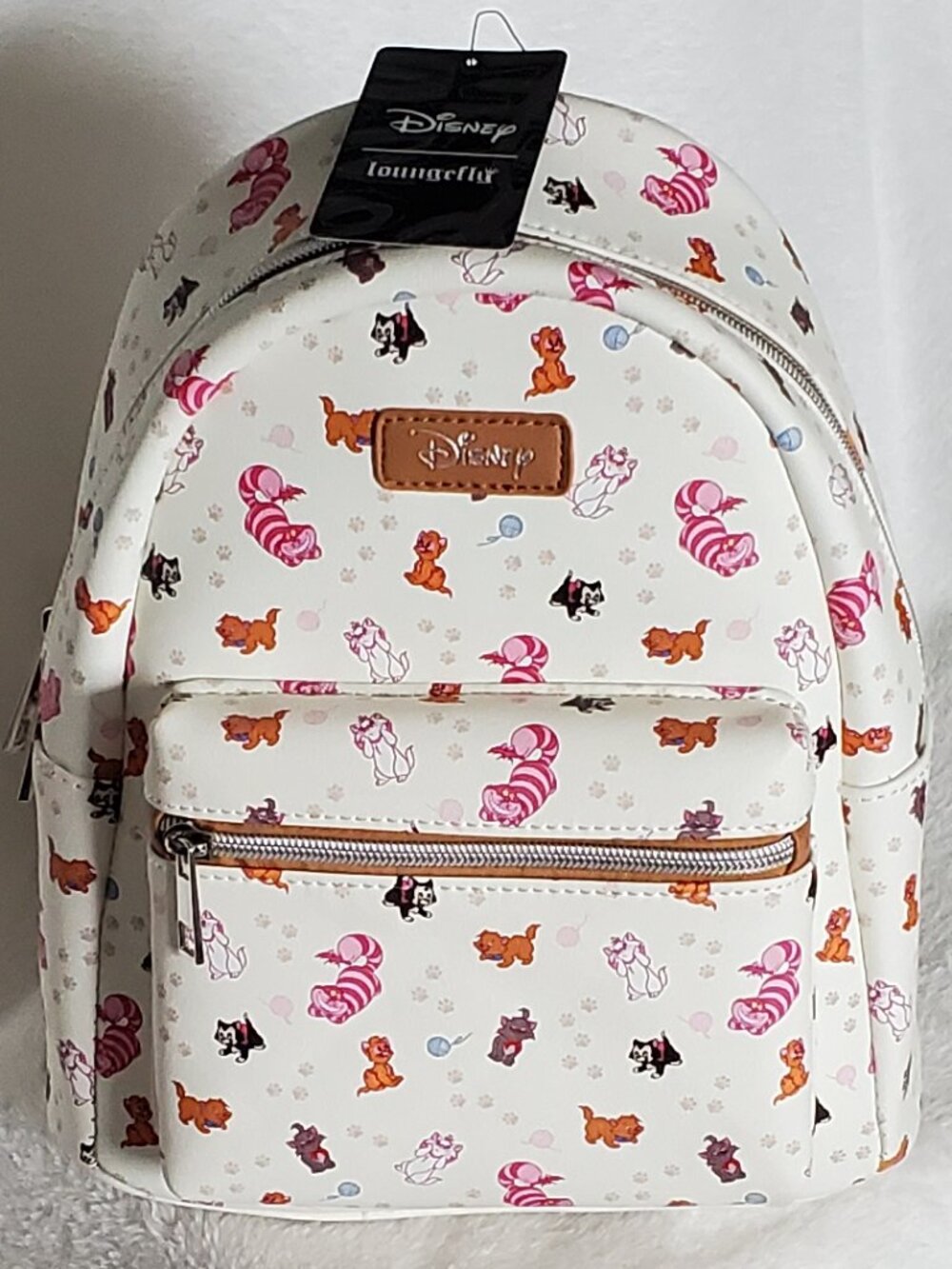 Loungefly Disney Cats Mini-Backpack AllOver Print Cheshire Aristocats NWT!